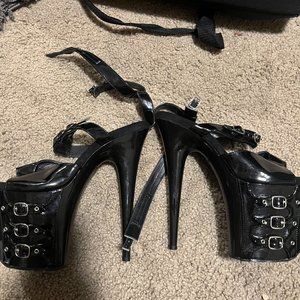 Pleaser | Flamingo-885, 8 Inch Buckles Strap Platform Sandal